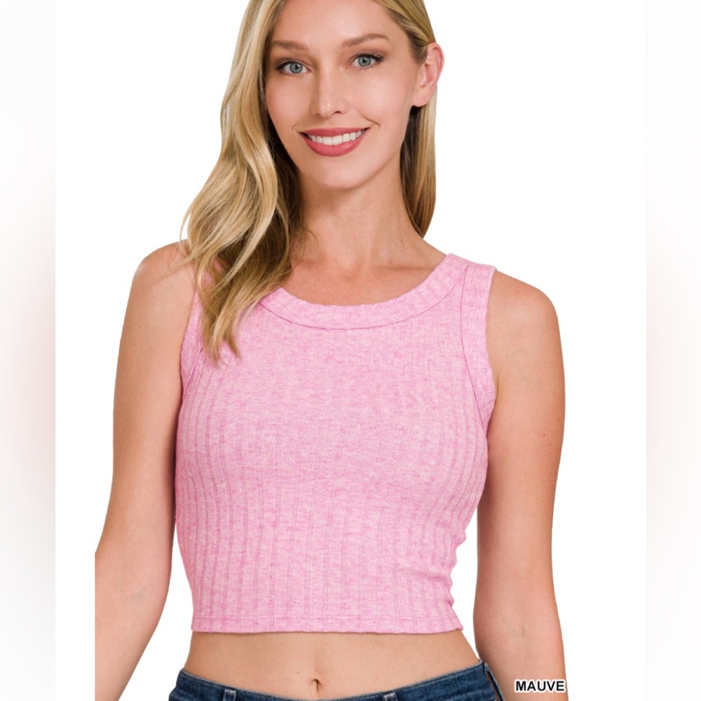 ZENANA women's ribbed crop tank top